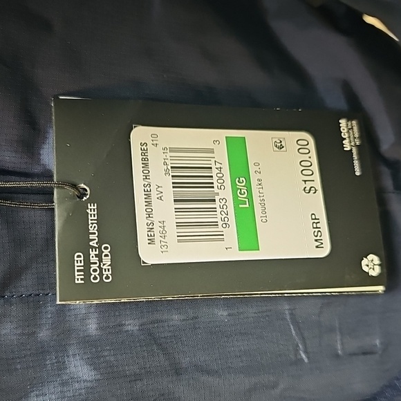 NWT Under Armour Storm Proof Cloud Strike Navy SZ LARGE - Picture 3 of 13